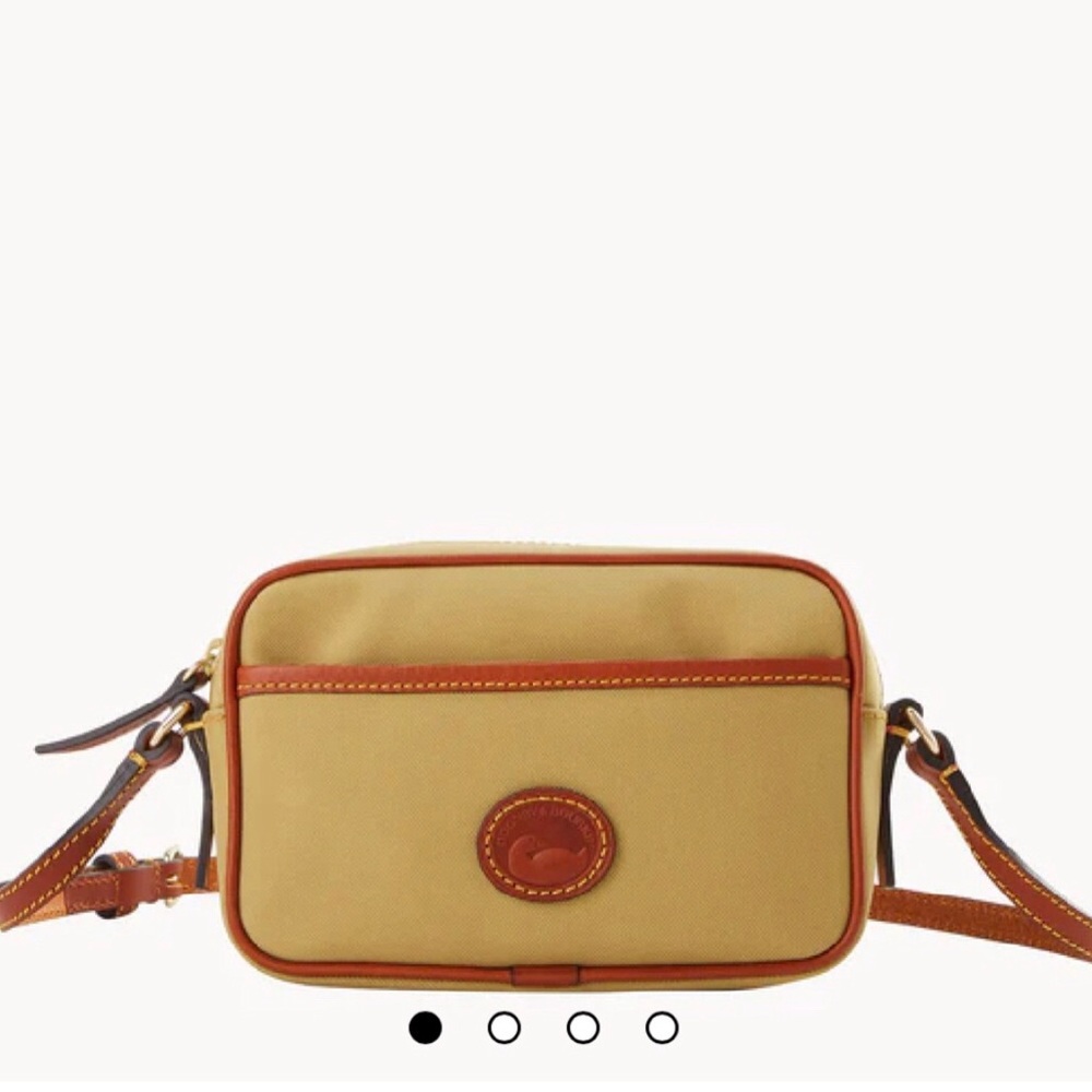 NWT Dooney & Bourke Khaki Brown Nylon Leather Camera Crossbody Bag Gift Idea